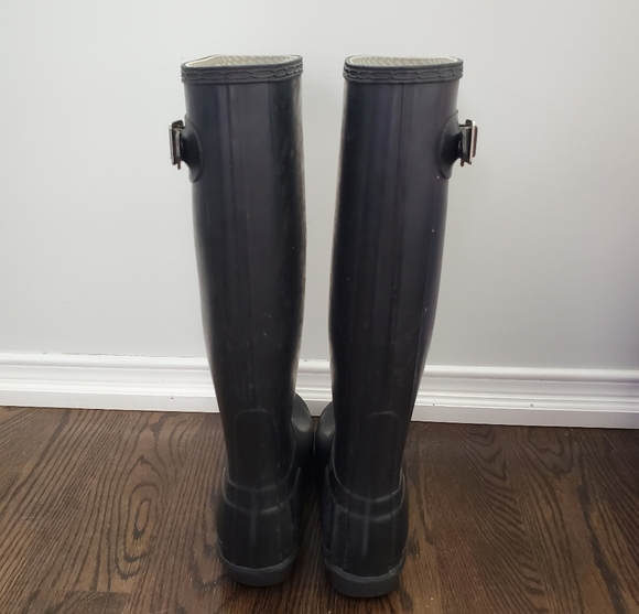 Hunter Black Tall Rain Boots Women's Size 5 - Picture 2 of 5